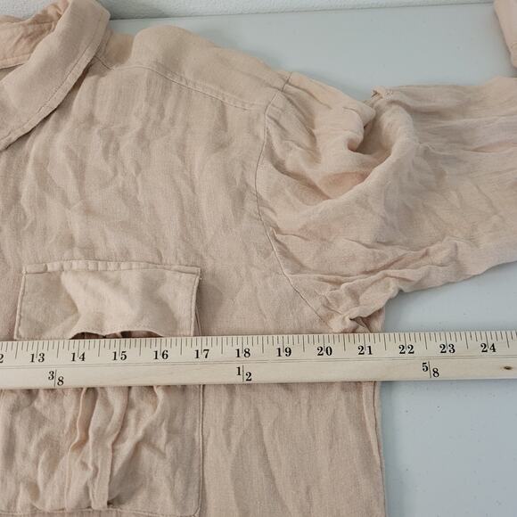 Free People Women's Tan Flowy Shirt Dress Women's M Wool Blend - Picture 10 of 13